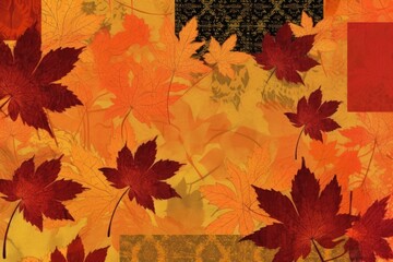 Wall Mural - colorful autumn leaves scattered on the ground Generative AI