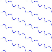 Seamless Pattern Witn Blue Wave Lines.