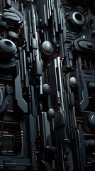 Intricate and detailed structure of the interior of the motherboard of a computer, binary computering, cpu working