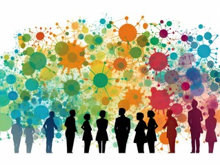 collective learning skills, cooperation and multitasking concept, people work together, making chang