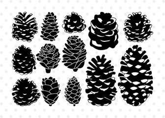 Wall Mural - Pine Nut Silhouette, Pine Cone SVG, Nut Svg, Snacks Items Svg, Fruits Svg, Pine Nut Bundle, SB00960