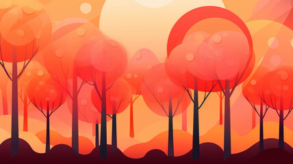 Wall Mural - Illustration of forest