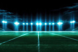 Fototapeta Sport - Night football arena in lights with a ball close up. High quality photo