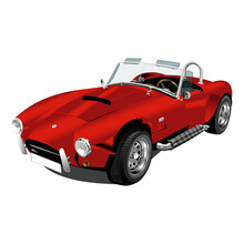 Shelby Cobra Vector - Clip Art Sports Car Red Sports Car
