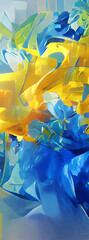 Wall Mural - Abstract background modern futuristic graphic. Yellow, Blue chaotic background.