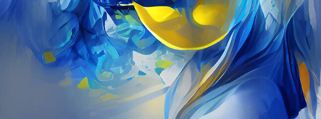 Wall Mural - Abstract background modern futuristic graphic. Yellow, Gold, Blue background.