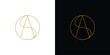 Modern and luxurious AS letter initial logo design