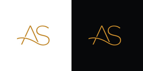 Modern and luxurious AS letter initial logo design 3