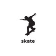 simple black silhouette skate vector design