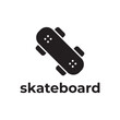 simple black skateboard icon design template