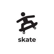 Simple Black Skate Icon Design Template