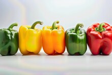 Vibrant And Flavorful: Assorted Bell Peppers In A Group Shot
