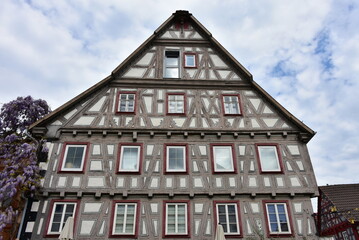 Wall Mural - traditionel half timbered houses in village Besighei,municipality in the district of Ludwigsburg in Baden-Württemberg in southern Germany