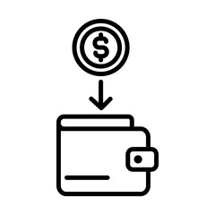 money and wallet, illustration of the income and saving icon vector