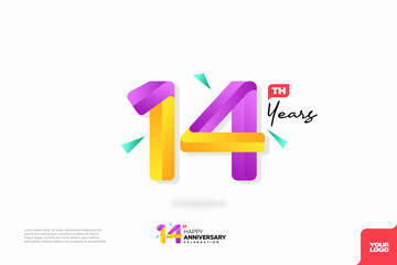 Wall Mural - Number 14 logo icon design, 14th birthday logo number, anniversary 14