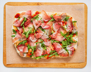 Wall Mural - roman pizza on the wooden tray