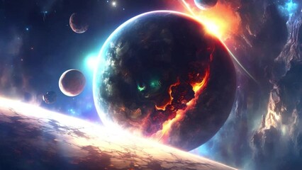 Wall Mural - Beautiful planet in space - stars - galaxy - cosmos - Concept Art