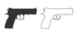 Pistol cz 75 icon. Gun flat design vector ilustration.