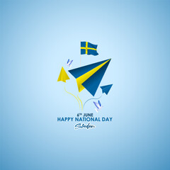 Wall Mural - Vector illustration for Sweden National Day 6 June