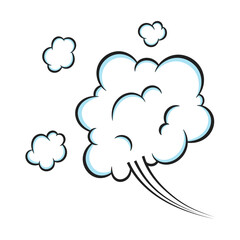 Wall Mural - Fart smoke smelling cloud pop art comic book cartoon flat style design vector illustration. Bad stink or toxic fart aroma cartoon smoke cloud isolated on white background.