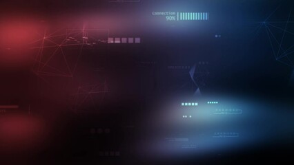 Wall Mural - Digital Word Cloud - animated sprouting cloud of digital element