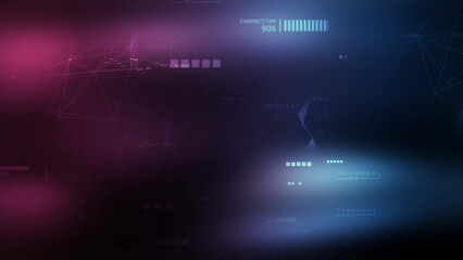 Wall Mural - Digital Word Cloud - animated sprouting cloud of digital element
