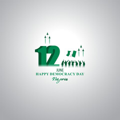 Wall Mural - Vector illustration for Happy Nigeria Democracy Day 12 June