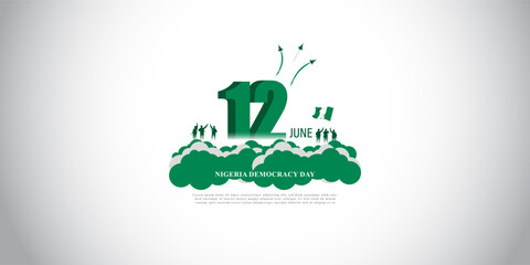 Wall Mural - Vector illustration for Happy Nigeria Democracy Day 12 June