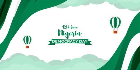 Wall Mural - Vector illustration for Happy Nigeria Democracy Day 12 June