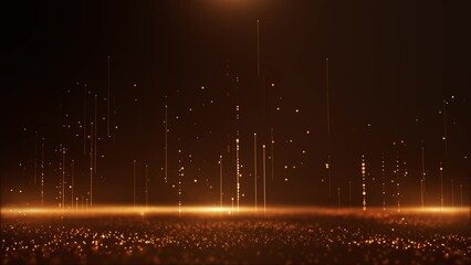 Wall Mural - Shimmering Gold Particle Background - Golden Dust Animation - Sparkling Dust
