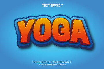Wall Mural - Yoga 3D Fully Editable Vector Text Effect Template 