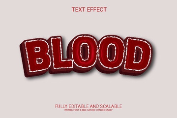 Wall Mural - Blood 3D Fully Editable Vector Text Effect Template 