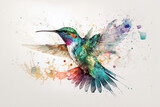 hummingbird in aquarelle style, ai generated