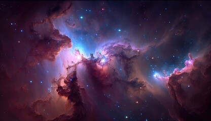 Wall Mural - beautiful space and nebula background made with generative ai