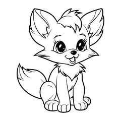 Children's Coloring Book Cute Fox 