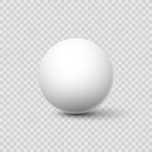 White Ball. Sphere On A Transparent Background. Vector For Your Graphic Design.