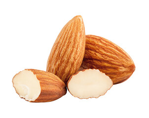 Wall Mural - almond isolated on white background, full depth of field