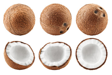 Wall Mural - coconut, isolated on white background, full depth of field