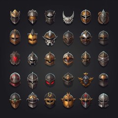 Wall Mural - metal helmet medieval ai generated