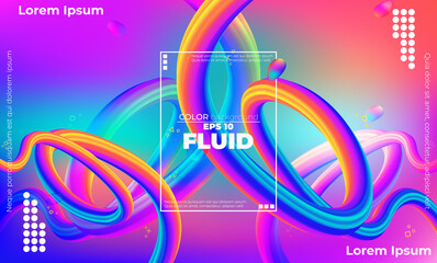 Abstract fluid wave color pattern of neon color liquid gradient background with modern geometric dynamic motion style Suitable For Wallpaper, Banner, Background, Card, Book Illustration, landing page,