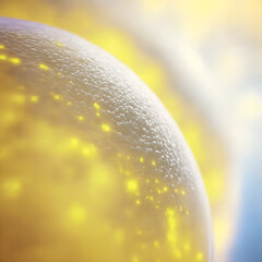 Wall Mural - golden christmas ball on blue background - yellow and white background - abstract background - Generative AI