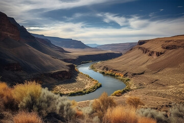 Wall Mural - Beautiful canyon landscape generative AI