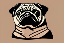 Vector Illustration Of An Hand Drawn Funny Fashion Boxer Dog - Generative Ai
