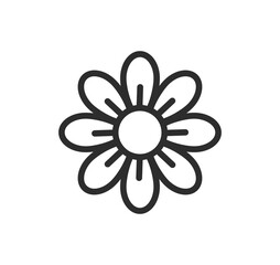 Wall Mural - flower line icon. png illustration.