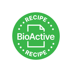 Wall Mural - BioActive product formula recipe vector icon logo badge