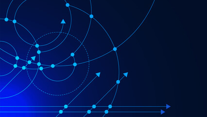 Abstract dots and lines for futuristic world data network concept background. Global network, communication technology and big data visualization