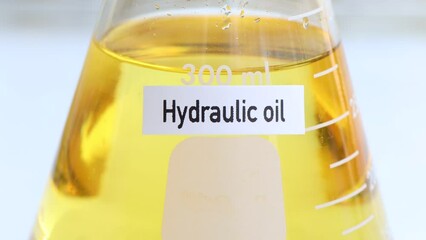 Poster - hydraulic oil in container, science experiment concept