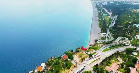 Wall Mural - Aerial view of Konyaalti Beach in Antalya, Turkey