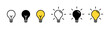 © Pointer Marker - Lamp bulb idea icon. Lightbulb creativity inspiration icons. Lamp bulb icons collection