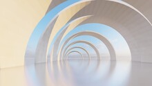 Abstract Architecture Background Arched Interior 3d Render